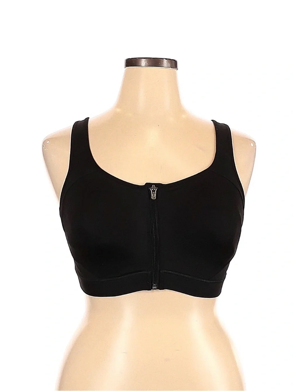 Champion Black Front-Zip Support Sports Bra